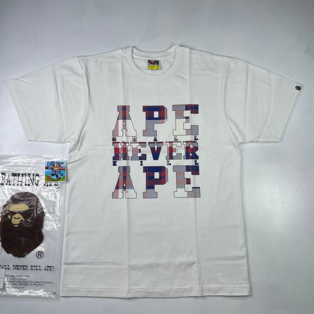 OG NIGO BAPE A.S.N.K.A Check Tee Size L